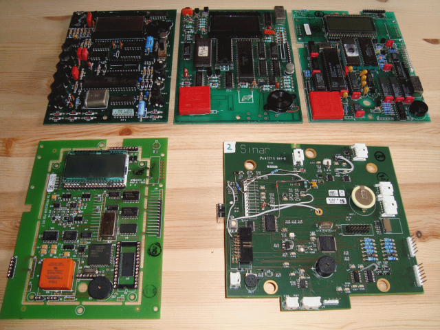 Five generations of Sinar Moisture Meters